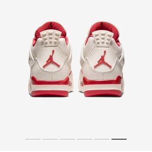 Women's Air Jordan 4 Pale Ivory and Tough Red